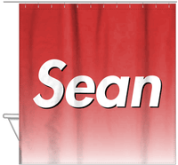 Thumbnail for Personalized Ombre Shower Curtain - Red and White - Hanging View