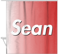 Thumbnail for Personalized Ombre Shower Curtain - Red and White - Hanging View