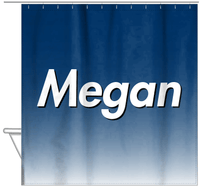 Thumbnail for Personalized Ombre Shower Curtain - Blue and White - Hanging View