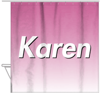 Thumbnail for Personalized Ombre Shower Curtain - Pink and White - Hanging View