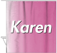 Thumbnail for Personalized Ombre Shower Curtain - Pink and White - Hanging View