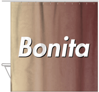 Thumbnail for Personalized Ombre Shower Curtain - Brown and Tan - Hanging View