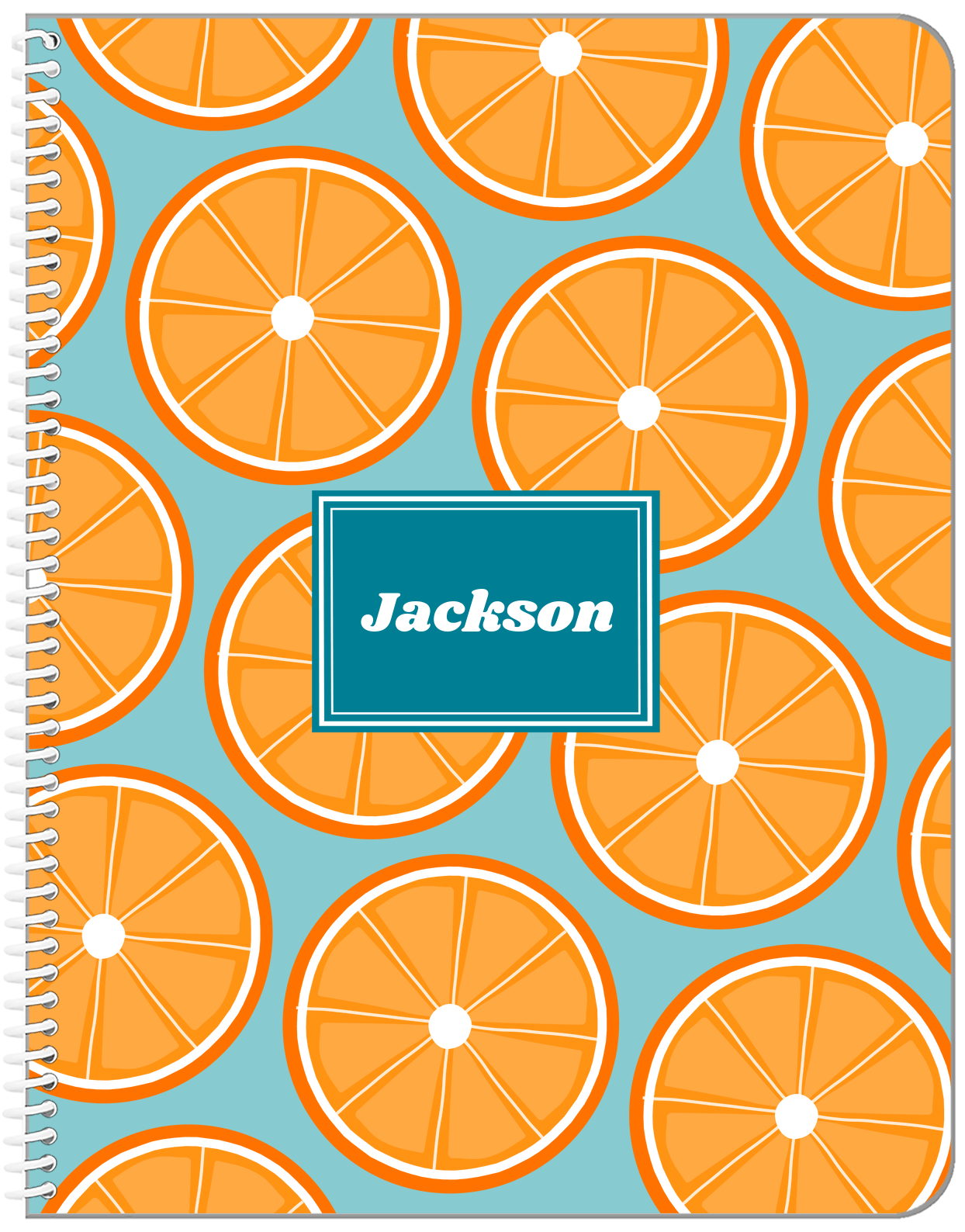 Personalized Oranges Notebook - Rectangle Nameplate - Front View