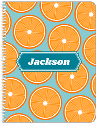 Thumbnail for Personalized Oranges Notebook - Decorative Rectangle Nameplate - Front View
