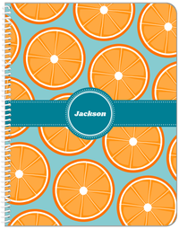 Thumbnail for Personalized Oranges Notebook - Circle Ribbon Nameplate - Front View