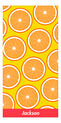 Thumbnail for Personalized Oranges Beach Towel - Yellow Background - Front View