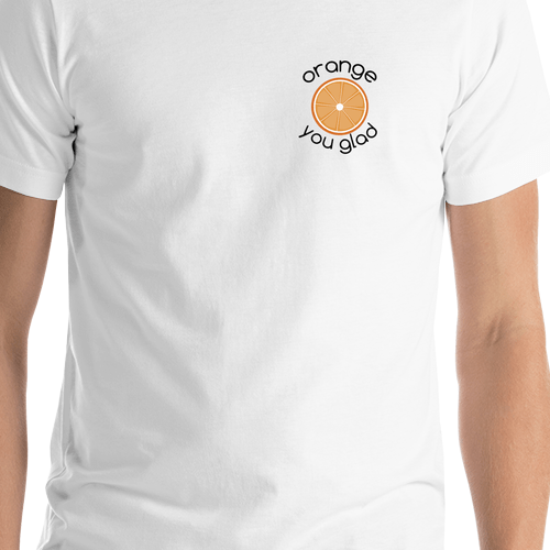 Personalized Orange T-Shirt - White - Shirt Close-Up View