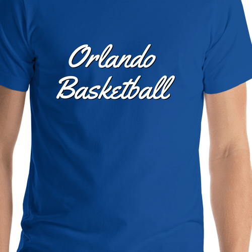 Personalized Orlando Basketball T-Shirt - Blue - Shirt Close-Up View