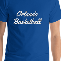 Thumbnail for Personalized Orlando Basketball T-Shirt - Blue - Shirt Close-Up View