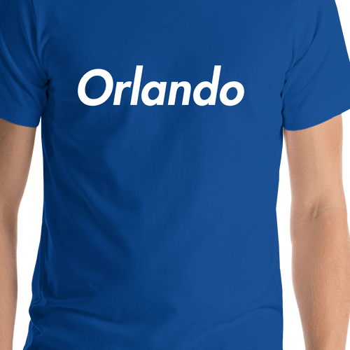 Personalized Orlando T-Shirt - Blue - Shirt Close-Up View