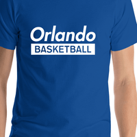 Thumbnail for Orlando Basketball T-Shirt - Blue - Shirt Close-Up View