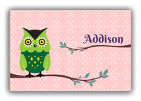 Thumbnail for Personalized Owl Canvas Wrap & Photo Print I - Owl 08 - Pink Background - Front View