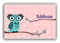 Thumbnail for Personalized Owl Canvas Wrap & Photo Print I - Owl 10 - Pink Background - Front View