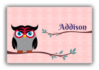 Thumbnail for Personalized Owl Canvas Wrap & Photo Print I - Owl 02 - Pink Background - Front View