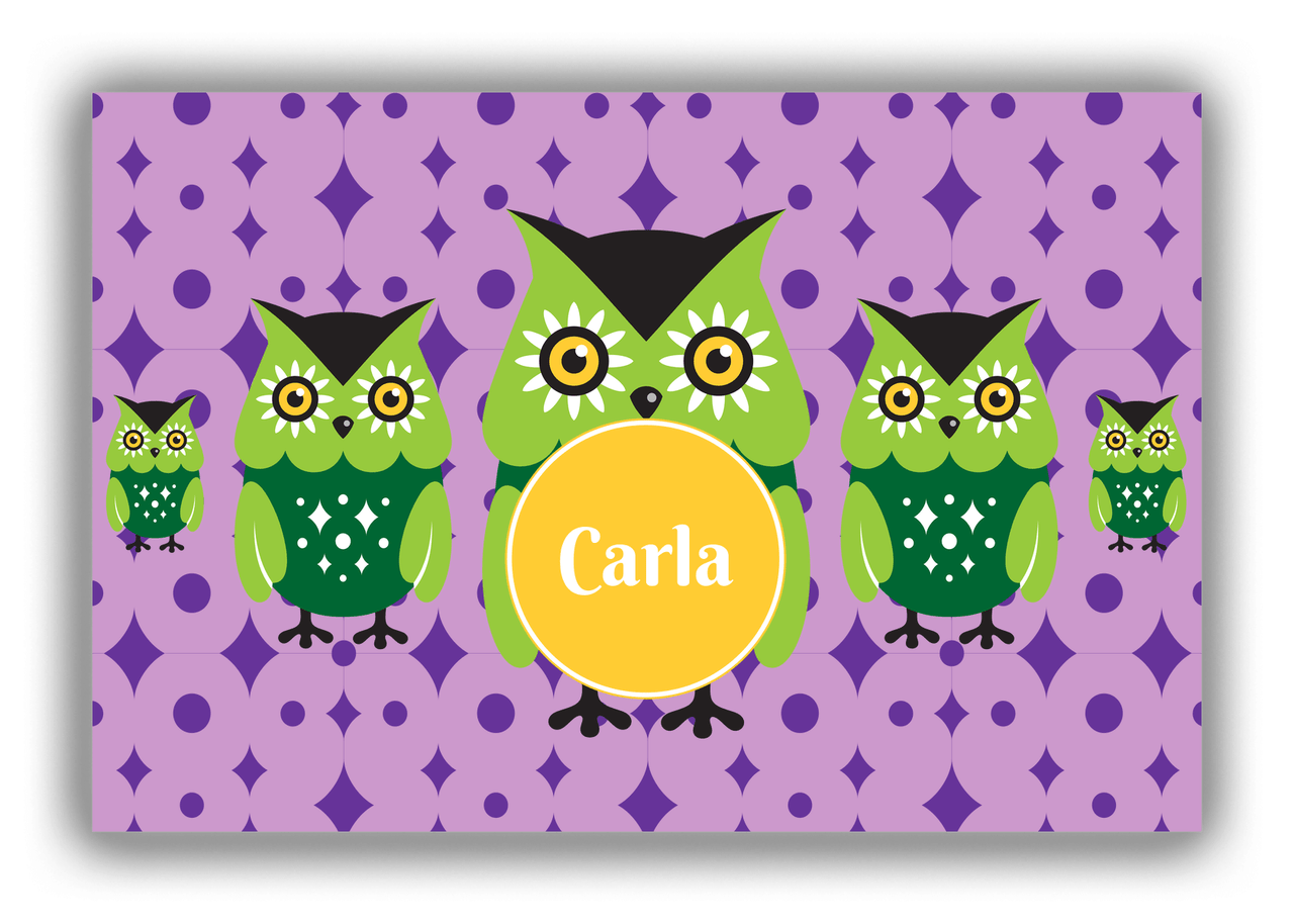 Personalized Owl Canvas Wrap & Photo Print IV - Owl 08 - Pink Background - Front View