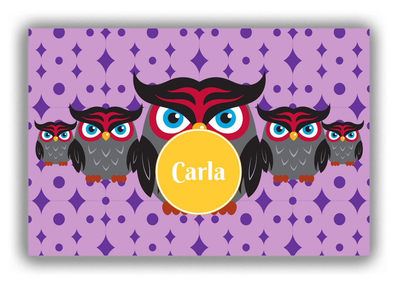 Personalized Owl Canvas Wrap & Photo Print IV - Owl 02 - Pink Background - Front View
