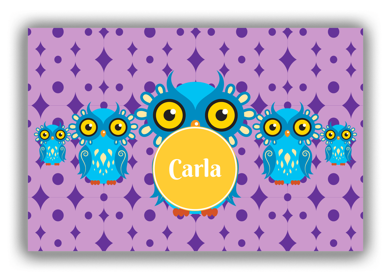 Personalized Owl Canvas Wrap & Photo Print IV - Owl 01 - Pink Background - Front View