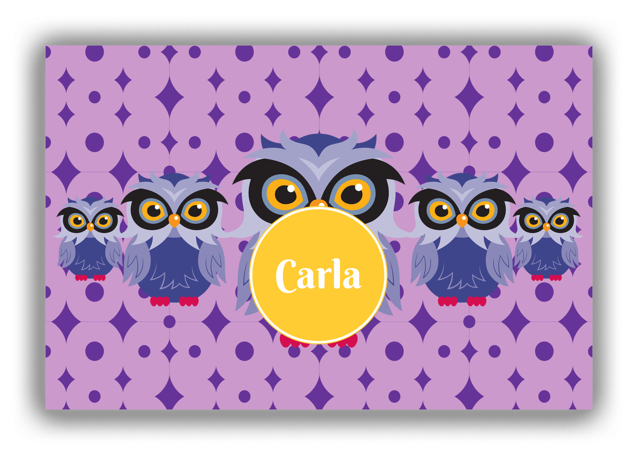 Personalized Owl Canvas Wrap & Photo Print IV - Owl 05 - Pink Background - Front View