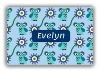 Thumbnail for Personalized Owl Canvas Wrap & Photo Print VI - Owl 10 - Blue Background - Front View