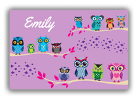 Thumbnail for Personalized Owl Canvas Wrap & Photo Print VIII - All Owls - Pink Background - Front View