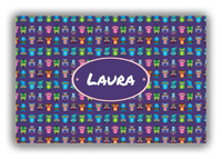 Thumbnail for Personalized Owl Canvas Wrap & Photo Print X - Purple Background - Oval Nameplate - Front View