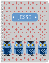 Thumbnail for Personalized Owl Notebook II - Grey Background - Owl I - Front View
