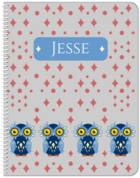Thumbnail for Personalized Owl Notebook II - Grey Background - Owl II - Front View