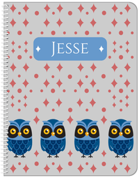 Thumbnail for Personalized Owl Notebook II - Grey Background - Owl III - Front View