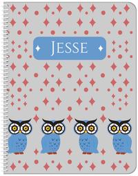 Thumbnail for Personalized Owl Notebook II - Grey Background - Owl VI - Front View