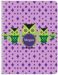 Thumbnail for Personalized Owl Notebook IV - Purple Background - Owl I - Front View