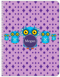 Thumbnail for Personalized Owl Notebook IV - Purple Background - Owl III - Front View