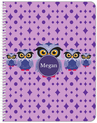 Thumbnail for Personalized Owl Notebook IV - Purple Background - Owl IV - Front View