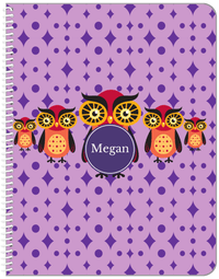 Thumbnail for Personalized Owl Notebook IV - Purple Background - Owl VI - Front View