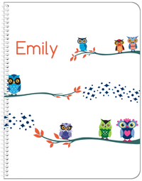 Thumbnail for Personalized Owl Notebook VIII - White Background - Owl II - Front View