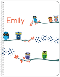 Thumbnail for Personalized Owl Notebook VIII - White Background - Owl V - Front View