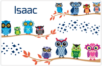 Thumbnail for Personalized Owl Placemat - All Owls I - Owl 10 - White Background with Blue Owl -  View