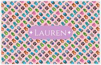 Thumbnail for Personalized Owl Placemat - All Owls II - Diamond Nameplate - Pink and Lilac -  View