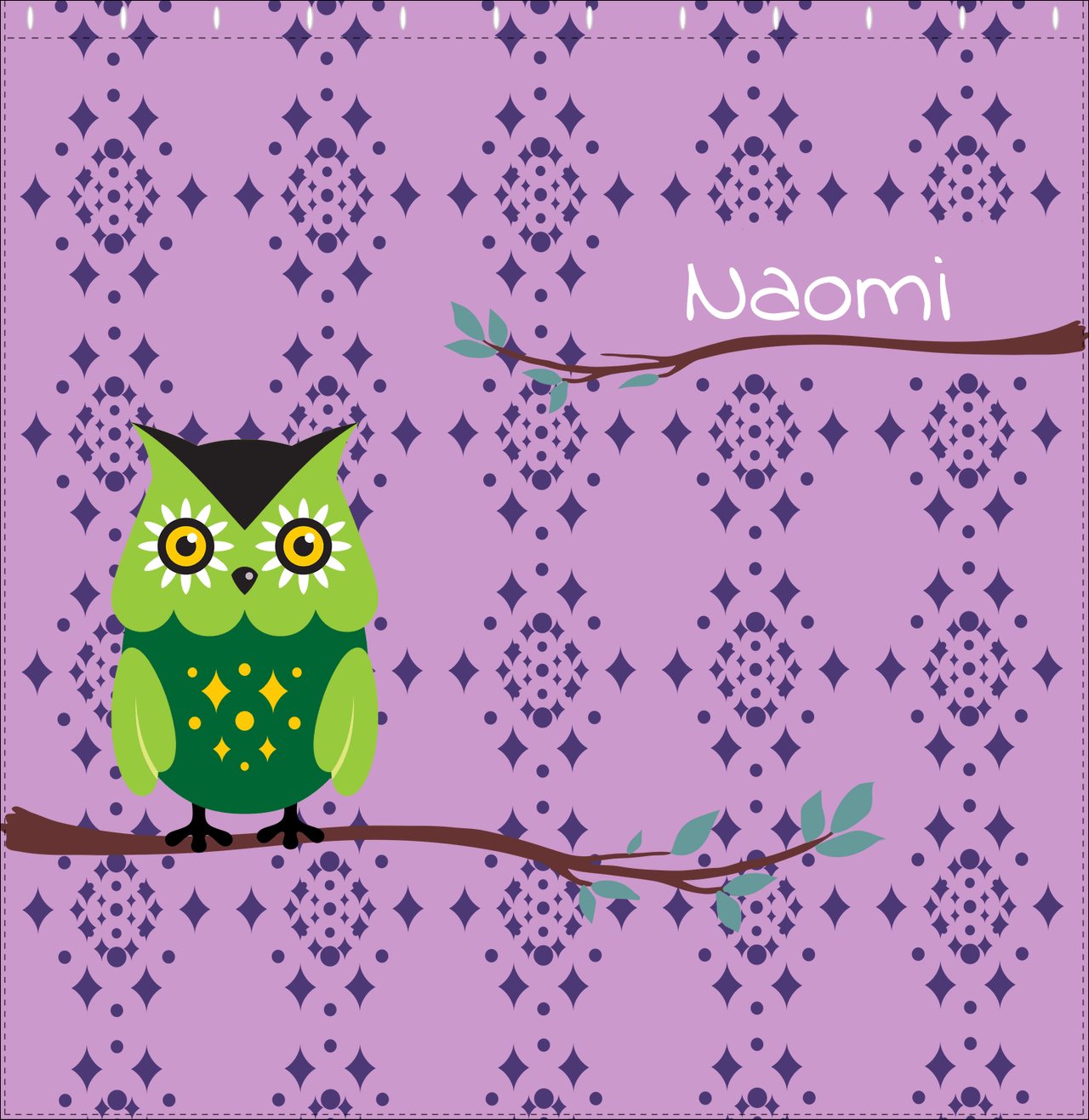 Personalized Owl Shower Curtain I - Owl 08 - Pink Background - Decorate View
