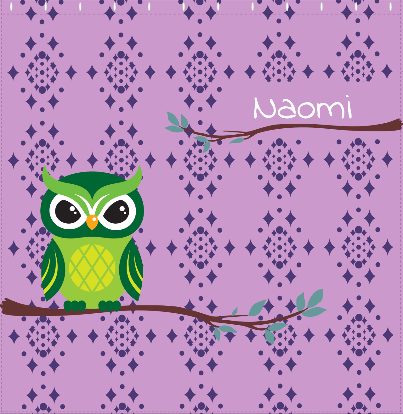 Personalized Owl Shower Curtain I - Owl 03 - Pink Background - Decorate View