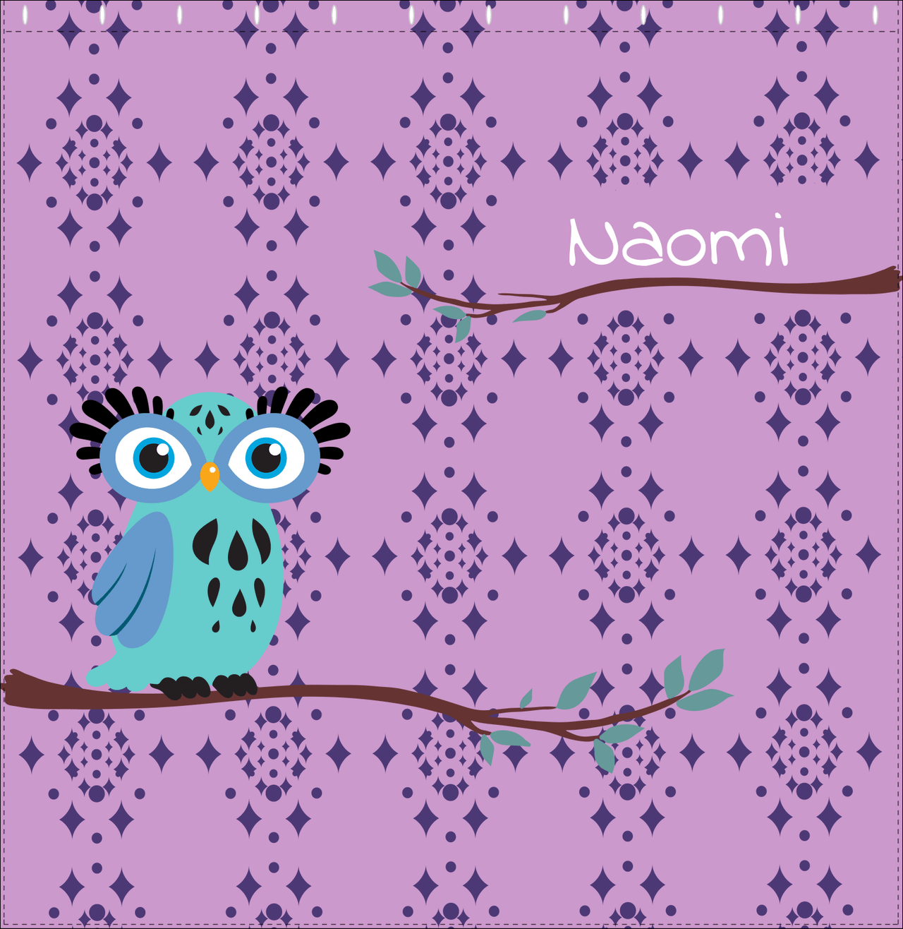 Personalized Owl Shower Curtain I - Owl 10 - Pink Background - Decorate View