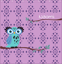 Thumbnail for Personalized Owl Shower Curtain I - Owl 10 - Pink Background - Decorate View