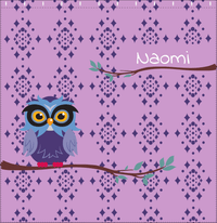 Thumbnail for Personalized Owl Shower Curtain I - Owl 05 - Pink Background - Decorate View