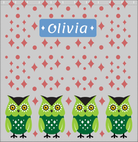 Thumbnail for Personalized Owl Shower Curtain II - Owl 08 - Grey Background - Decorate View