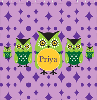 Thumbnail for Personalized Owl Shower Curtain IV - Owl 08 - Purple Background - Decorate View