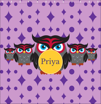 Thumbnail for Personalized Owl Shower Curtain IV - Owl 02 - Purple Background - Decorate View