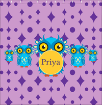 Thumbnail for Personalized Owl Shower Curtain IV - Owl 01 - Purple Background - Decorate View