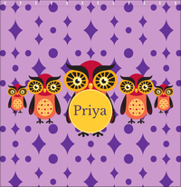 Thumbnail for Personalized Owl Shower Curtain IV - Owl 11 - Purple Background - Decorate View
