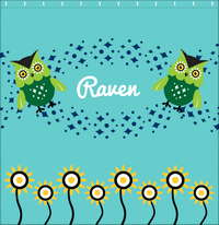 Thumbnail for Personalized Owl Shower Curtain V - Owl 08 - Teal Background - Decorate View