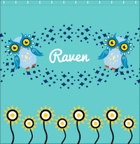 Thumbnail for Personalized Owl Shower Curtain V - Owl 01 - Teal Background - Decorate View