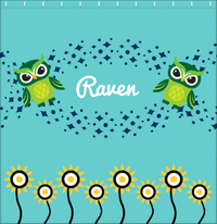 Thumbnail for Personalized Owl Shower Curtain V - Owl 03 - Teal Background - Decorate View